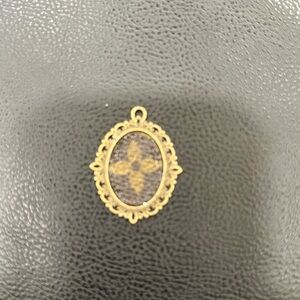 Necklace Charm with upcycled Louis Vuitton monogram charm